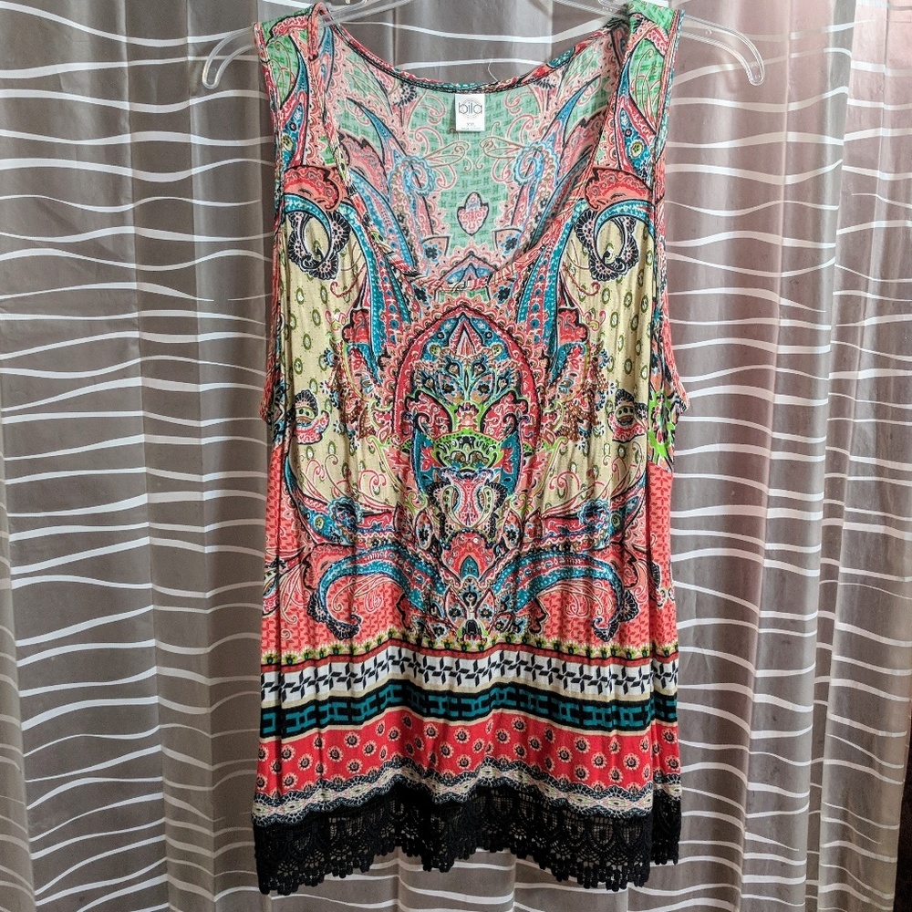 Tank top w/sequins and beads